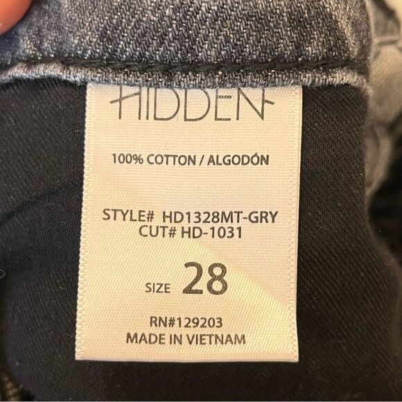 Hidden Zoey Mom Tapered Distressed Jeans in Gray size 28 - Picture 8 of 12